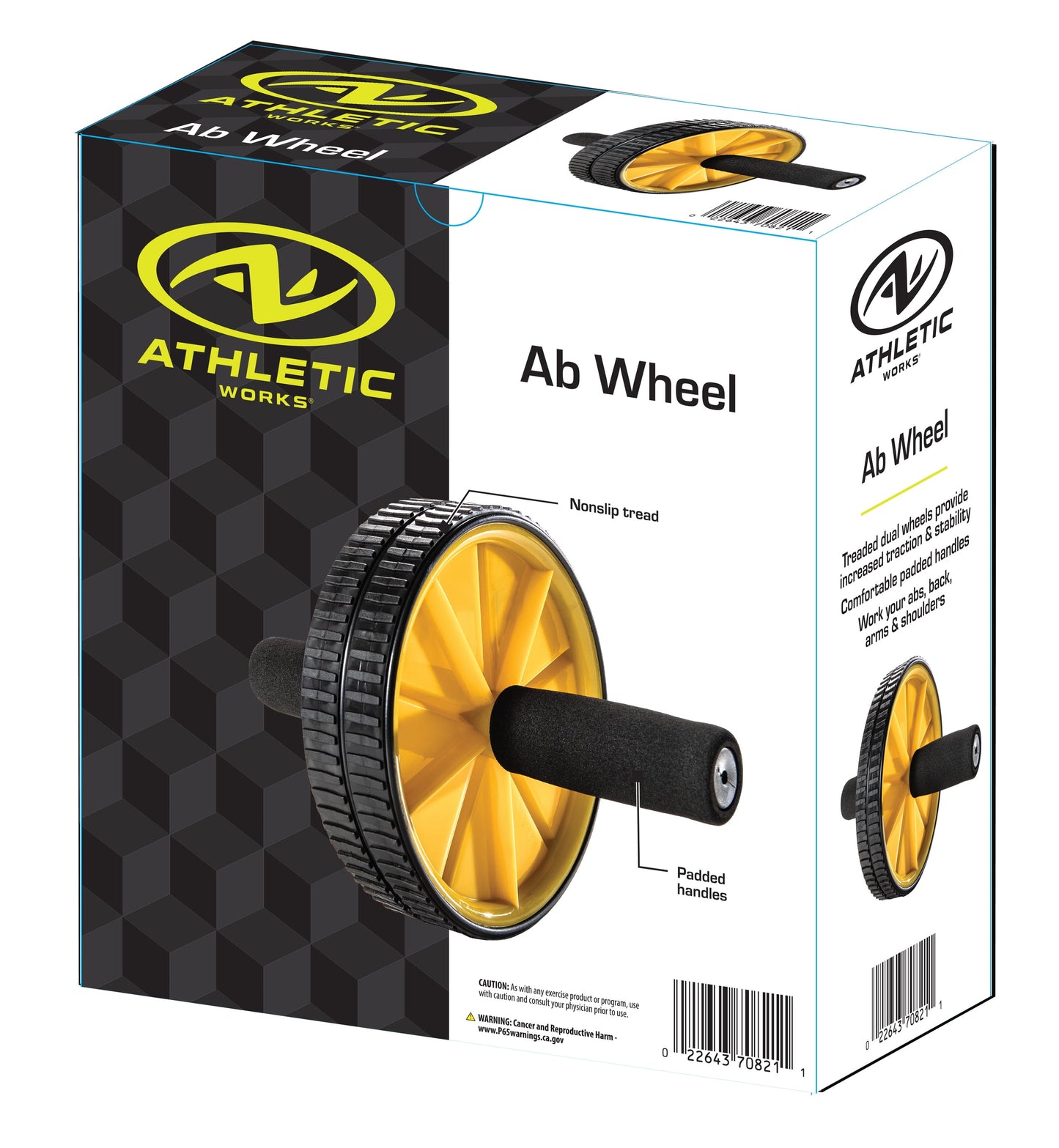 Dual Ab Wheel, 7" Diameter, Core Strength, Abdominal Trainer