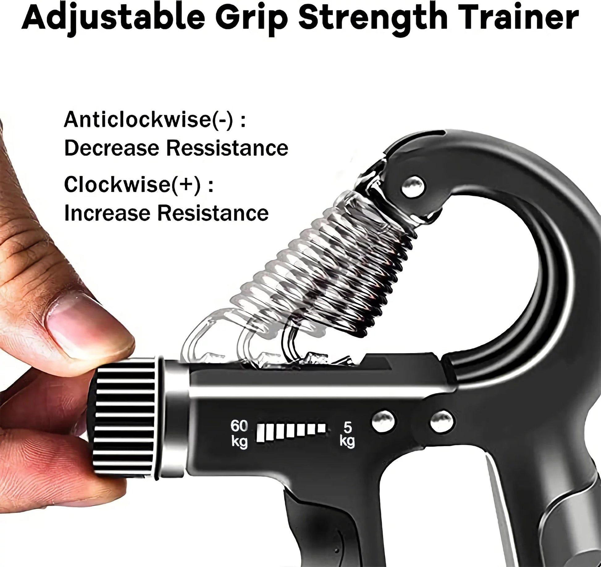 Hand Grip Strengthener 2 Pack, Adjustable Resistance 10-130 Lbs Forearm Exercisergrip Strength Trainer for Muscle Building