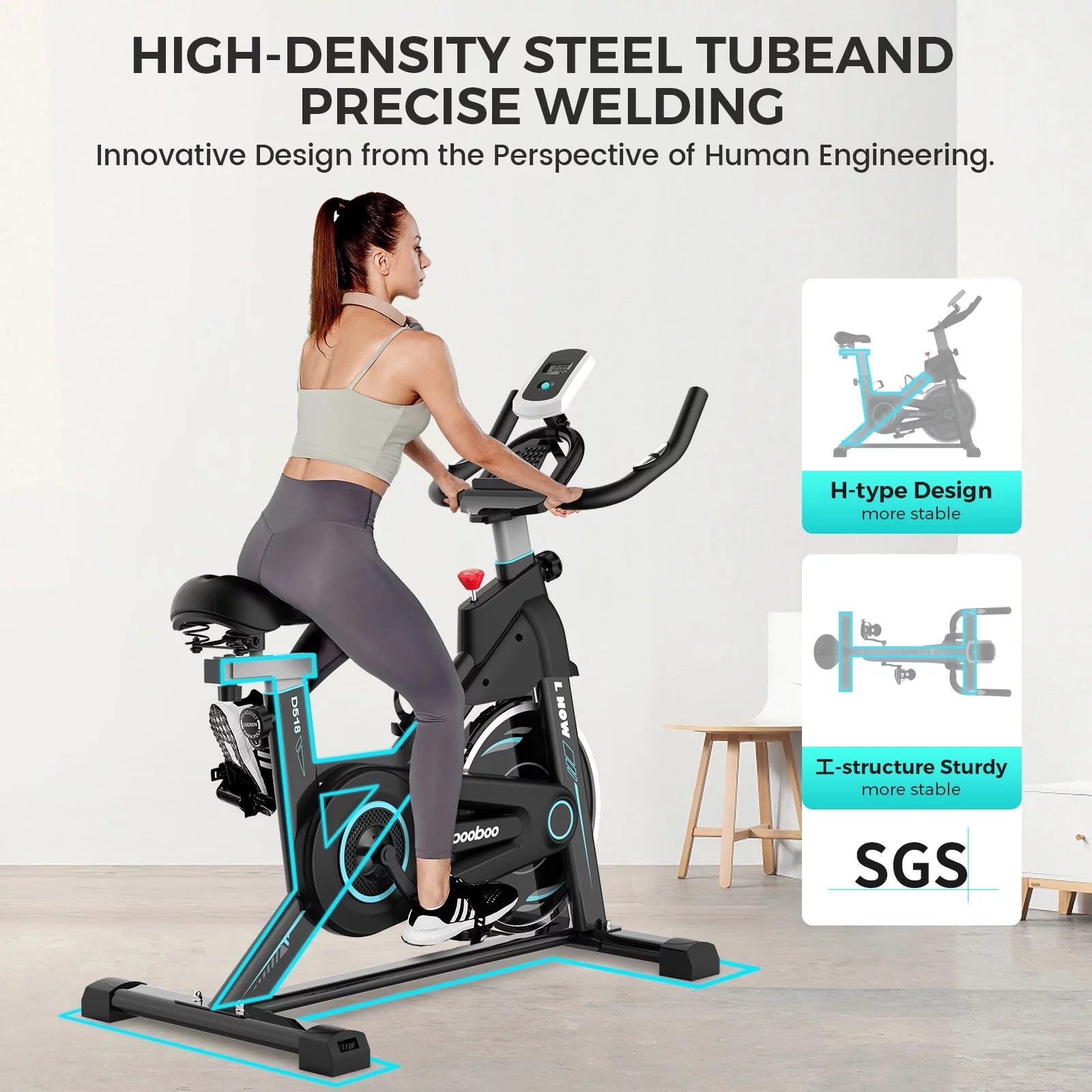 Indoor Cycling Bike Stationary Magnetic Exercise Bikes Bicycle Machine for Home Cardio Workout 350Lb